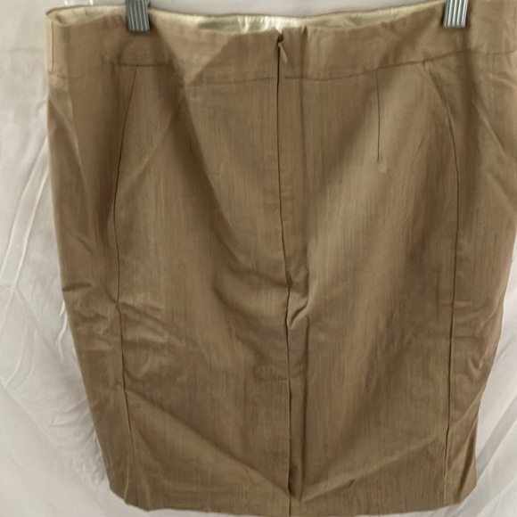 Banana Republic: Tan, Stretch Skirt- back zip with back slit- office staple- 10 - Picture 5 of 9